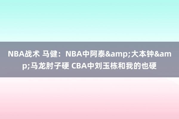 NBA战术 马健：NBA中阿泰&大本钟&马龙肘子硬 CBA中刘玉栋和我的也硬