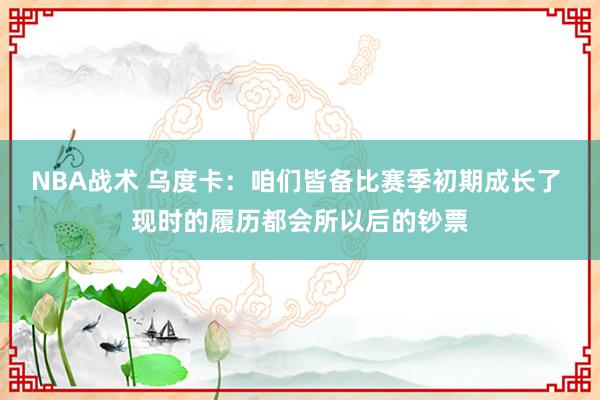 NBA战术 乌度卡：咱们皆备比赛季初期成长了 现时的履历都会所以后的钞票