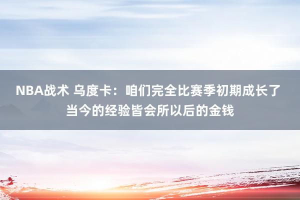 NBA战术 乌度卡：咱们完全比赛季初期成长了 当今的经验皆会所以后的金钱