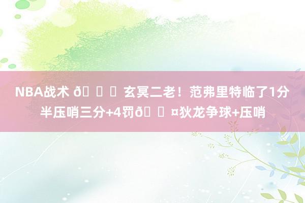 NBA战术 🚀玄冥二老！范弗里特临了1分半压哨三分+4罚😤狄龙争球+压哨