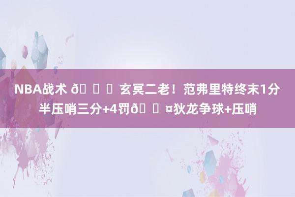 NBA战术 🚀玄冥二老！范弗里特终末1分半压哨三分+4罚😤狄龙争球+压哨